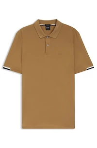 Regular-fit polo shirt with rubberized logo