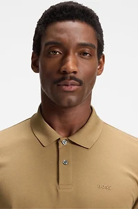 Regular-fit polo shirt with rubberized logo