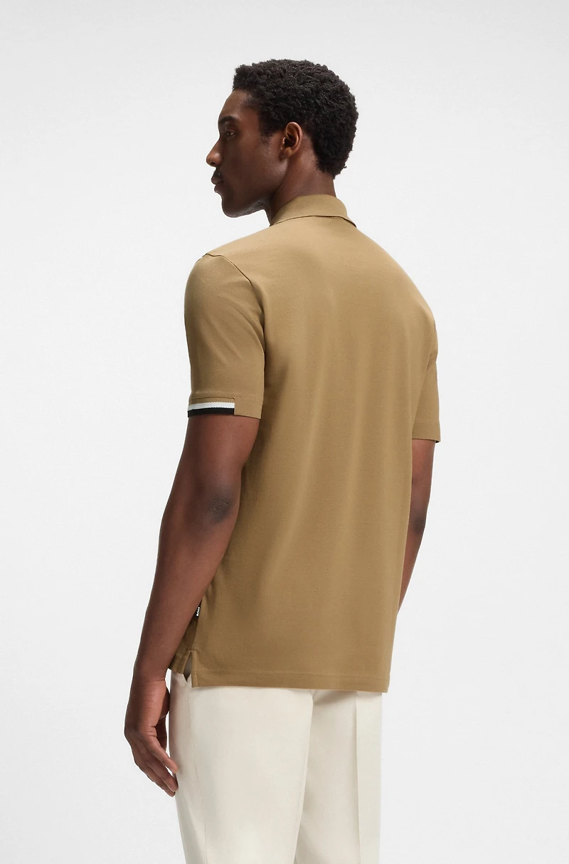 Regular-fit polo shirt with rubberized logo