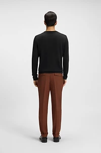 Slim-fit sweater merino wool with crew neckline