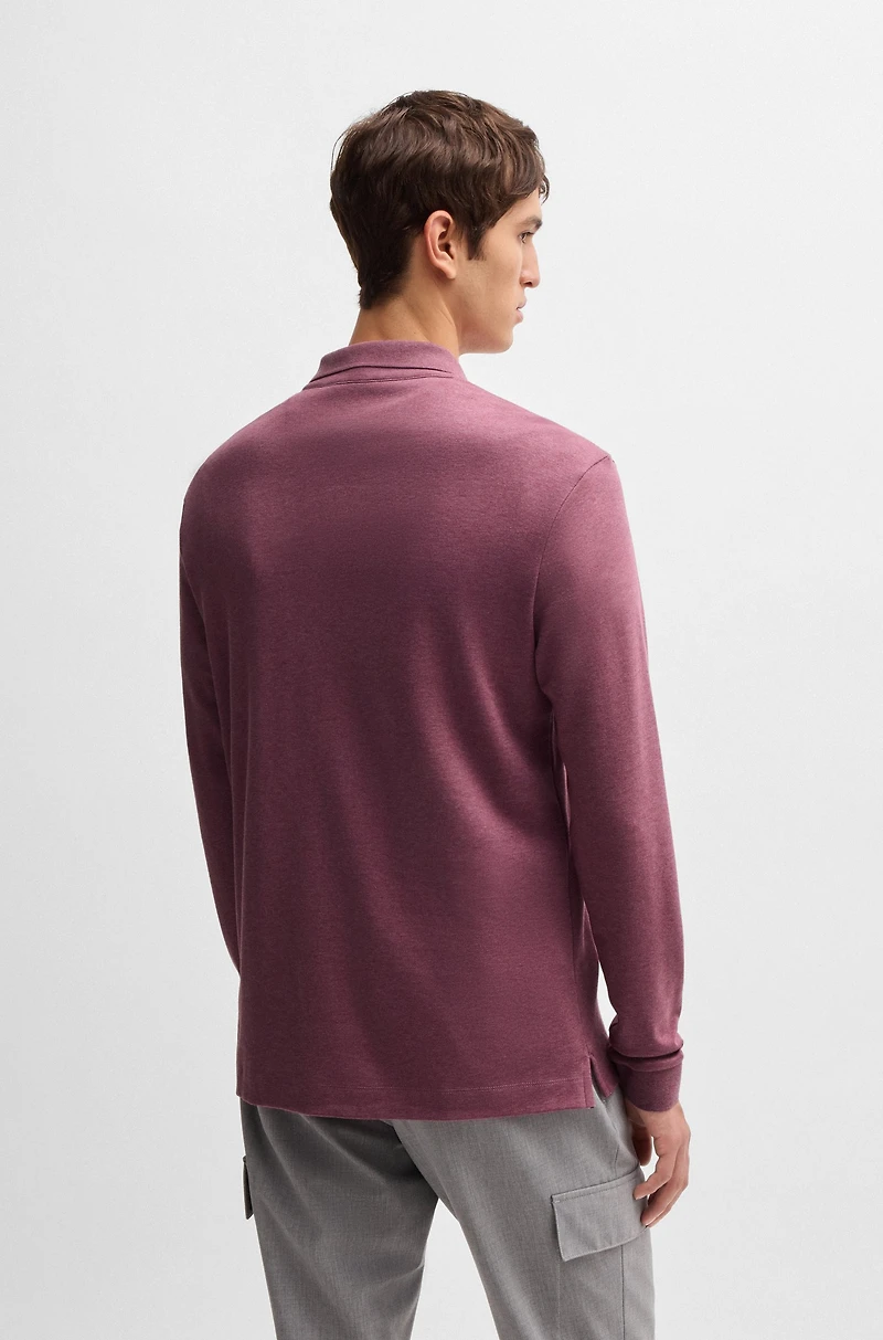 Interlock-cotton polo shirt with embroidered logo