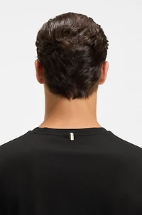 Slim-fit long-sleeved polo shirt mercerized cotton