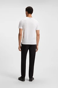 Slim-fit short-sleeved T-shirt mercerised cotton