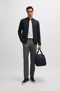 Pima-cotton zip-up sweatshirt with structured front