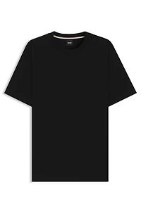 Regular-fit T-shirt cotton jersey with ribbed collar