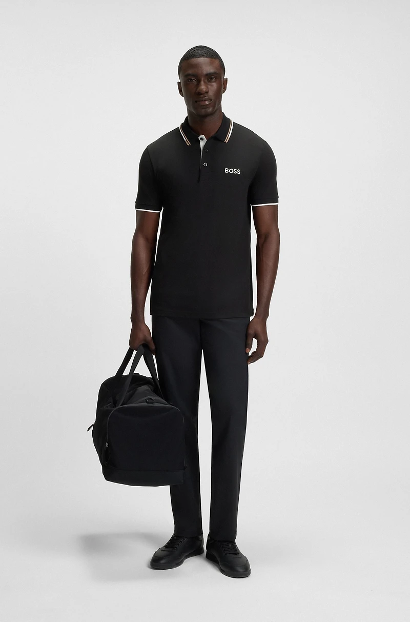 Polo shirt with contrast logos