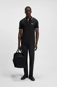 Polo shirt with contrast logos