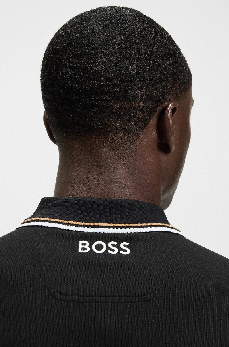 Polo shirt with contrast logos