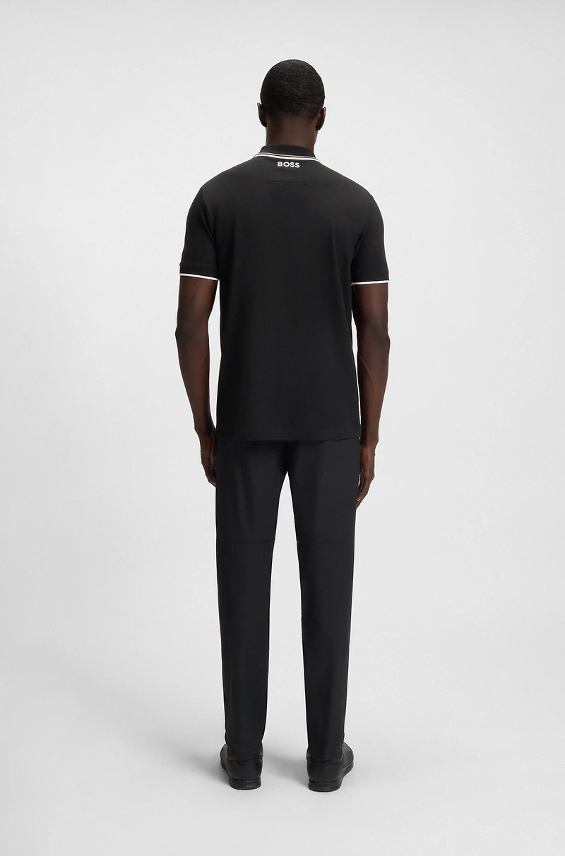 Polo shirt with contrast logos