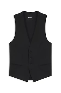 Slim-fit waistcoat checked virgin wool serge