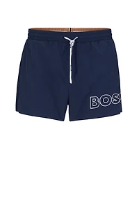 Quick-drying swim shorts with outline logo