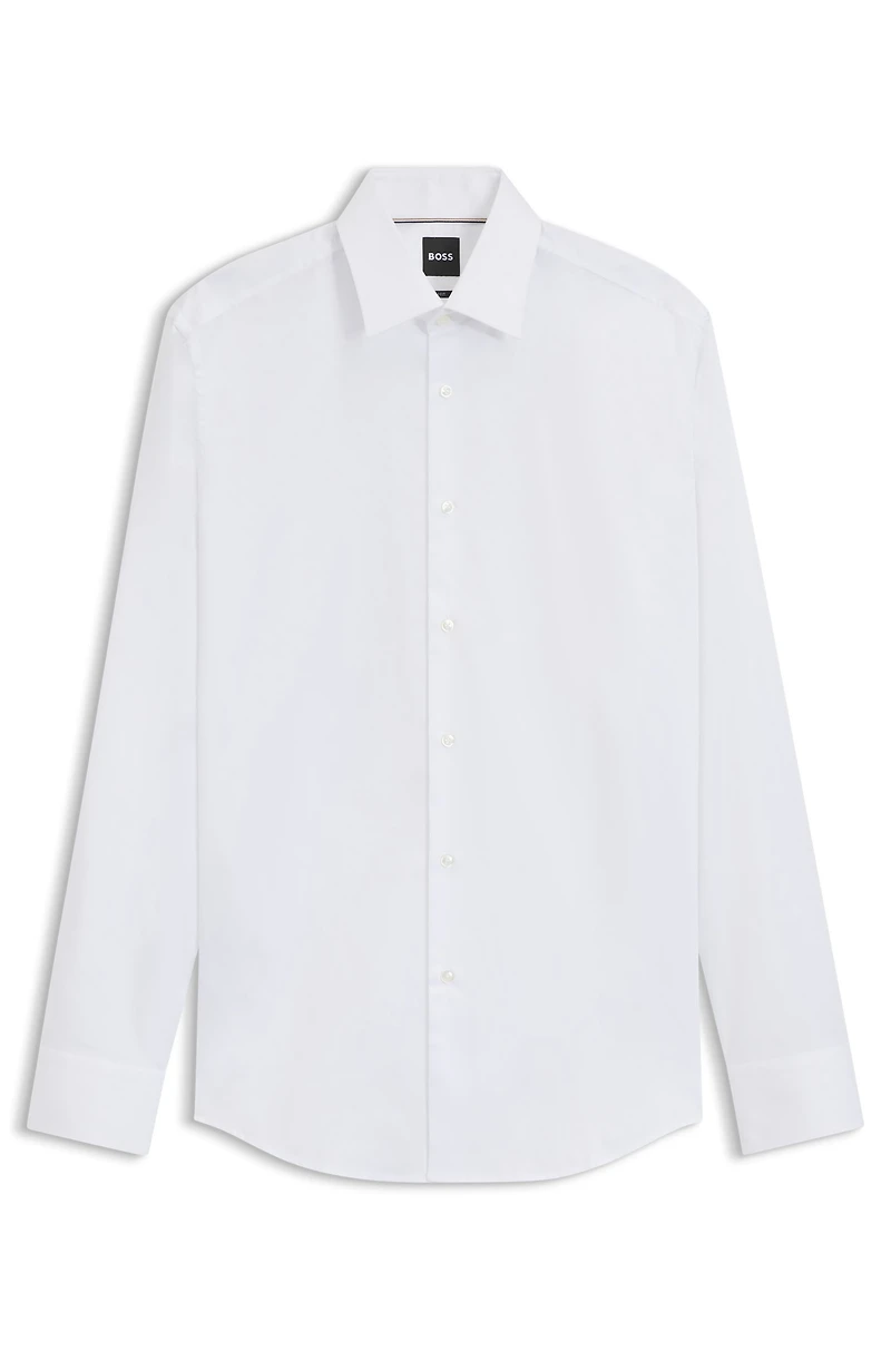 Slim-fit shirt Italian cotton with jacquard monograms