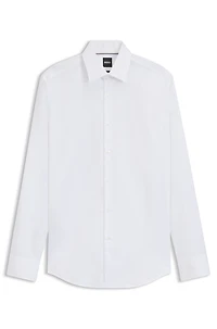 Slim-fit shirt Italian cotton with jacquard monograms