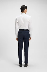 Slim-fit shirt Italian cotton with jacquard monograms