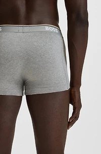 Three-pack of stretch-cotton trunks with logo waistbands