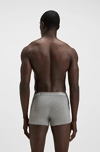 Three-pack of stretch-cotton trunks with logo waistbands