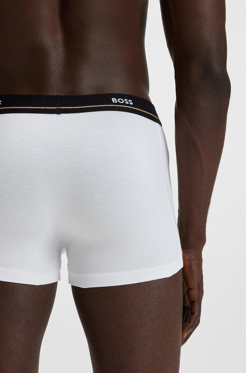 Five-pack of stretch-cotton trunks with logo waistbands