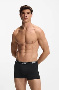 Three-pack of logo-waistband boxer briefs stretch cotton
