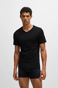 Three-pack of V-neck T-shirts cotton jersey