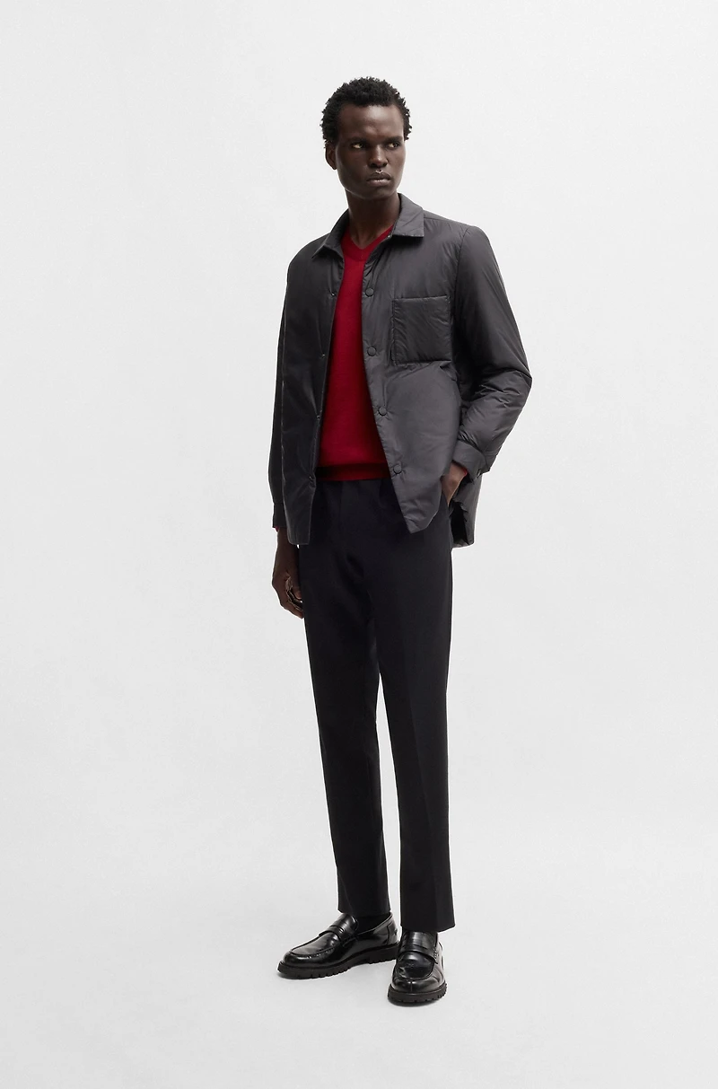 Wool regular-fit sweater with embroidered logo
