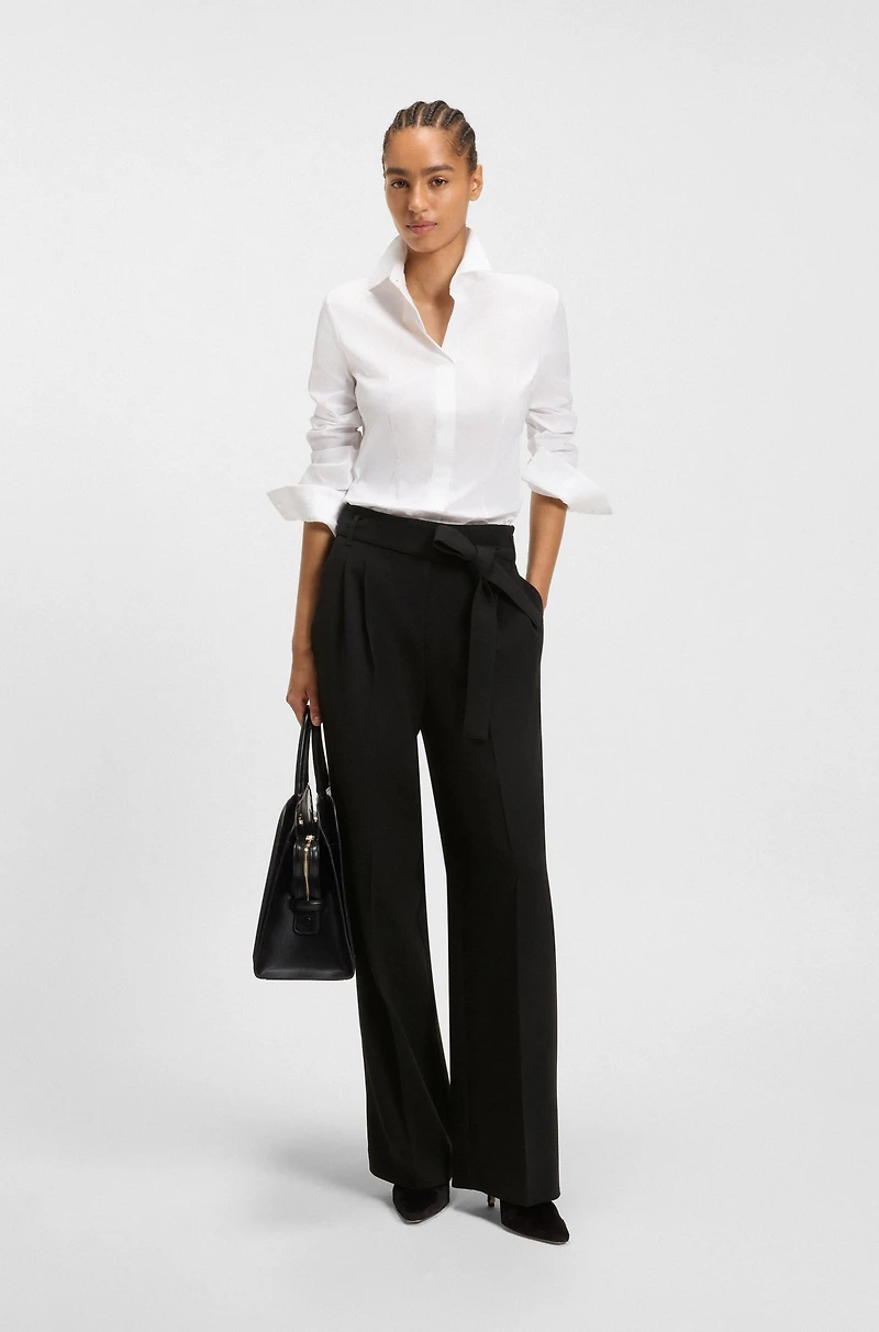 Regular-fit blazer crease-resistant crepe