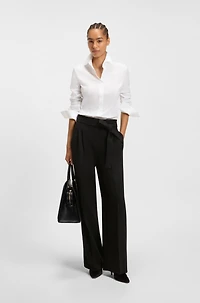 Regular-fit blazer crease-resistant crepe
