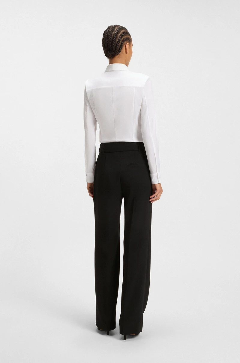Regular-fit blazer crease-resistant crepe