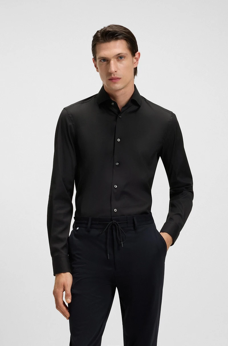 Slim-fit shirt easy-iron poplin