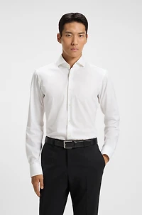 Regular-fit shirt striped cotton twill