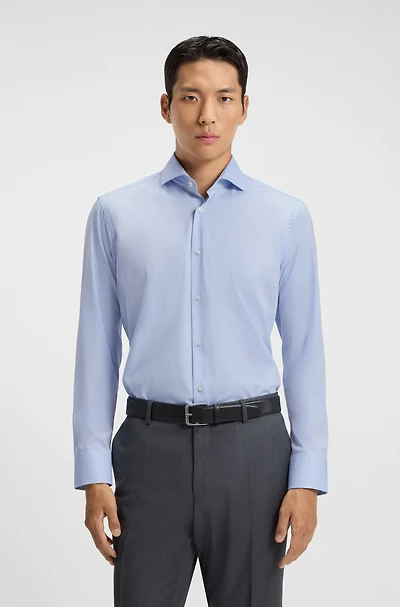 Regular-fit shirt striped cotton twill