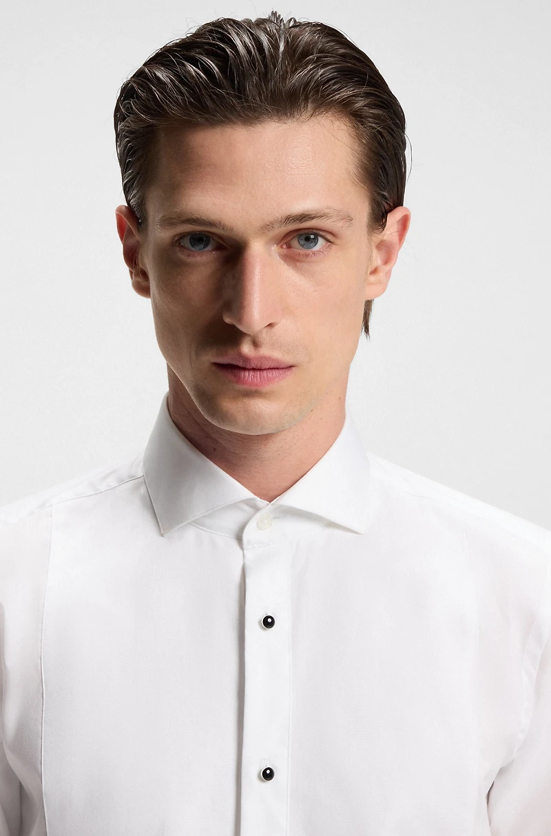 Slim-fit dress shirt easy-iron poplin
