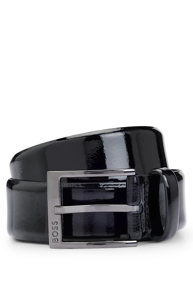 Italian-made belt with branded buckle