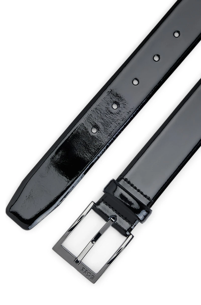 Italian-made belt with branded buckle