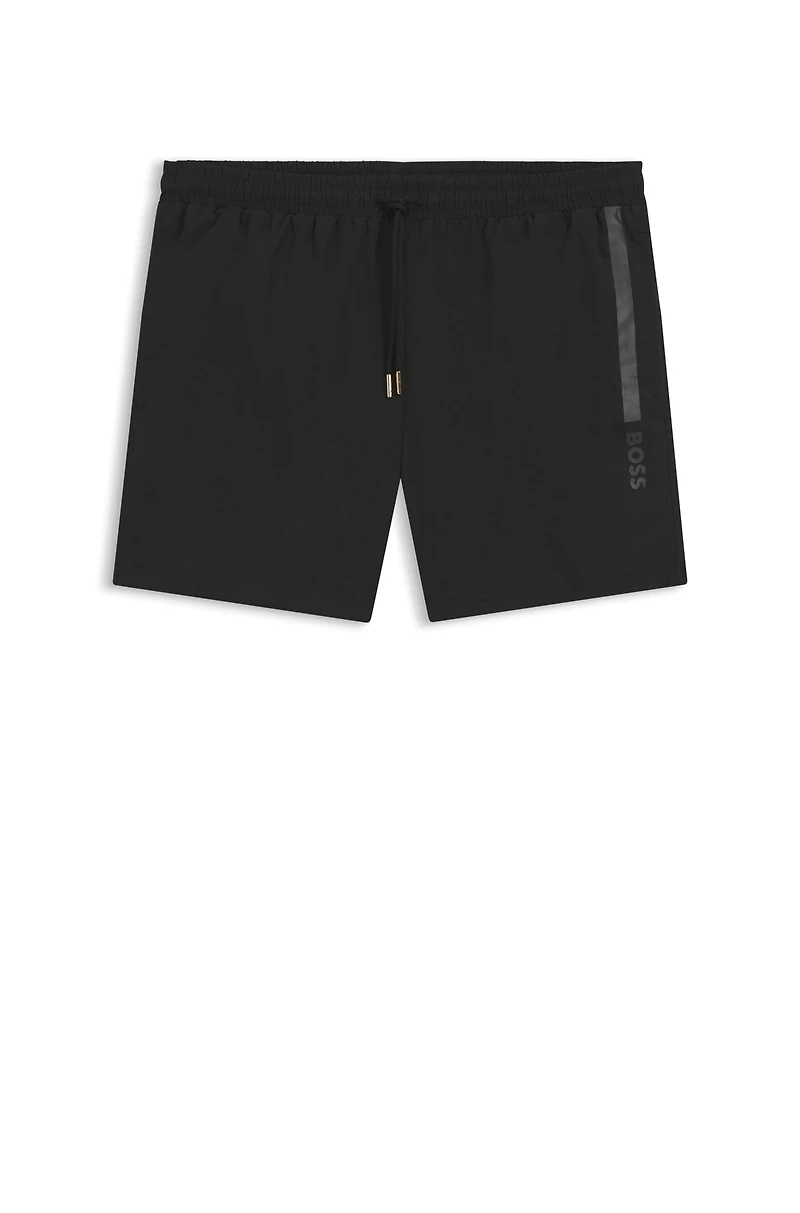 Swim shorts with foil-print logo