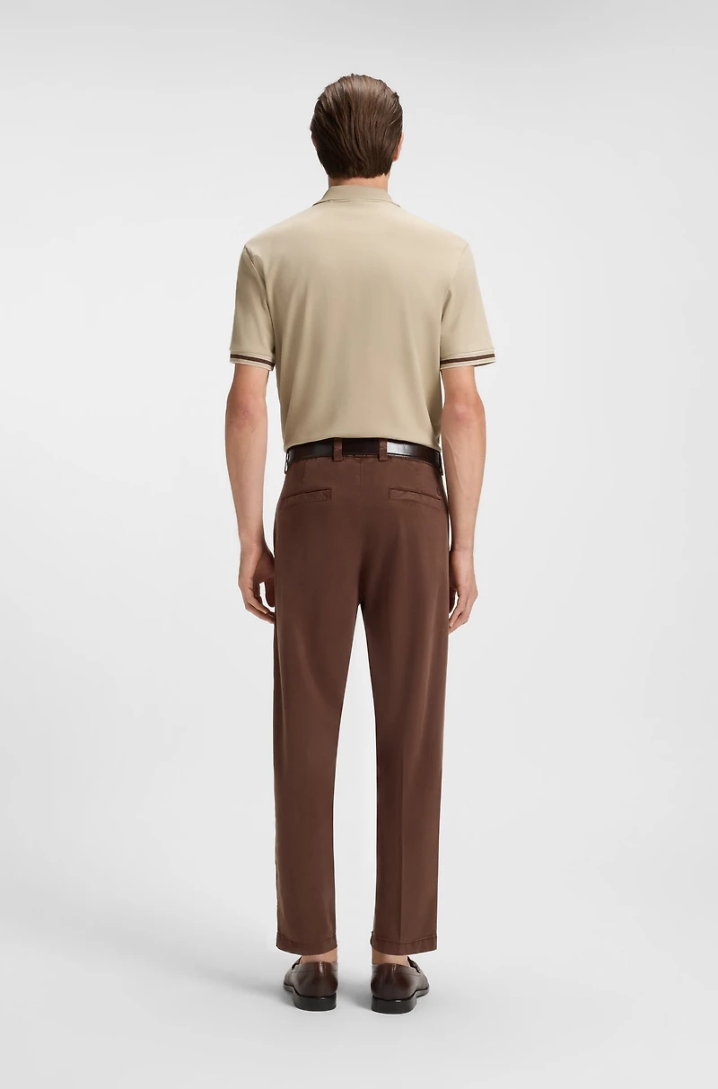 Interlock-cotton polo shirt with contrast tipping