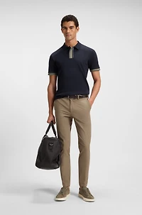Interlock-cotton polo shirt with contrast tipping