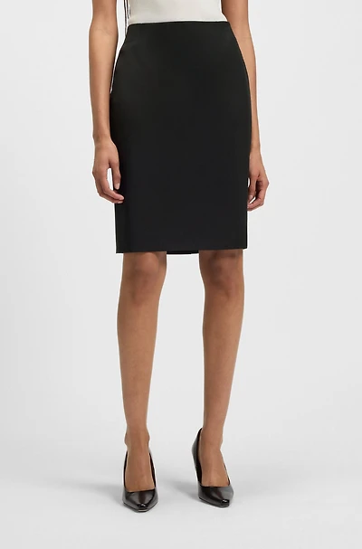 Slim-fit pencil skirt virgin wool