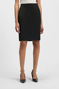 Slim-fit pencil skirt virgin wool