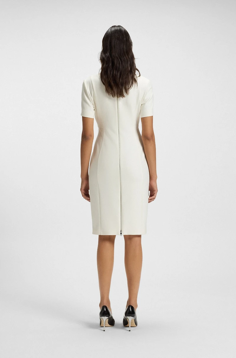 V-neck dress stretch fabric