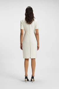 V-neck dress stretch fabric