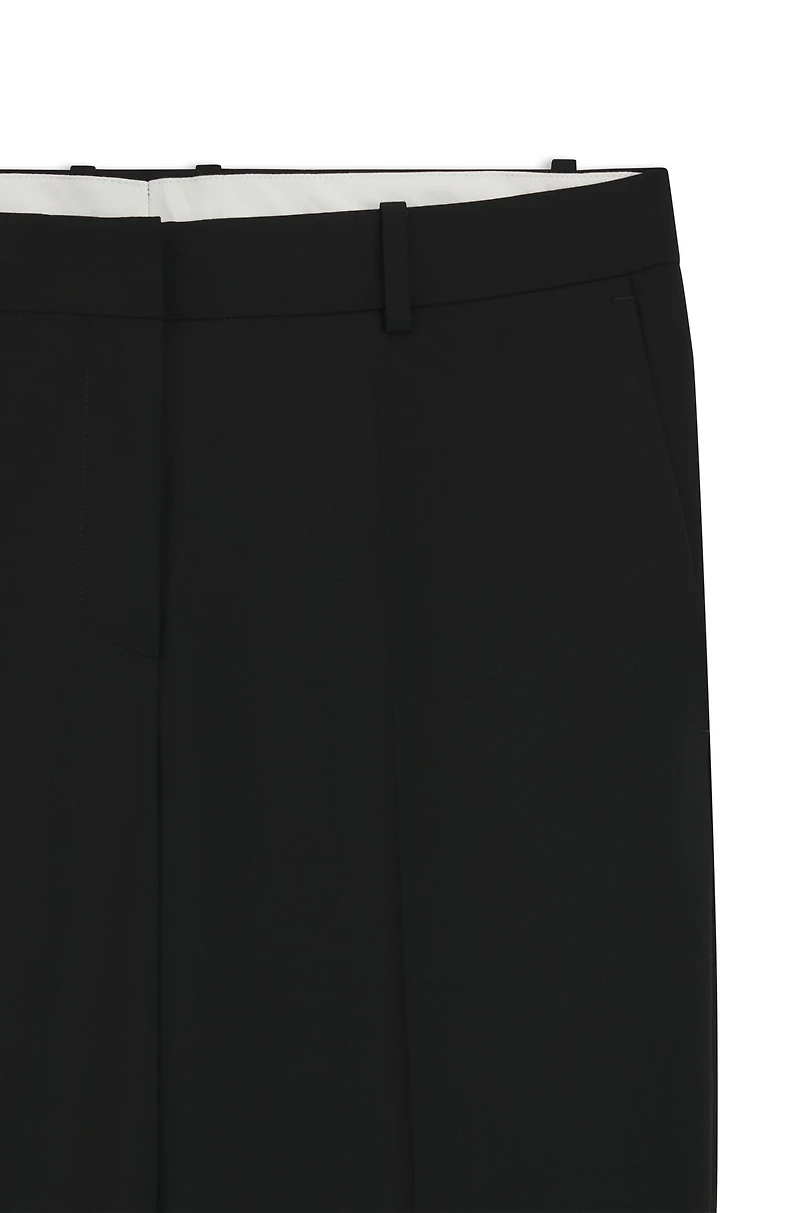 Straight-leg business pants virgin wool