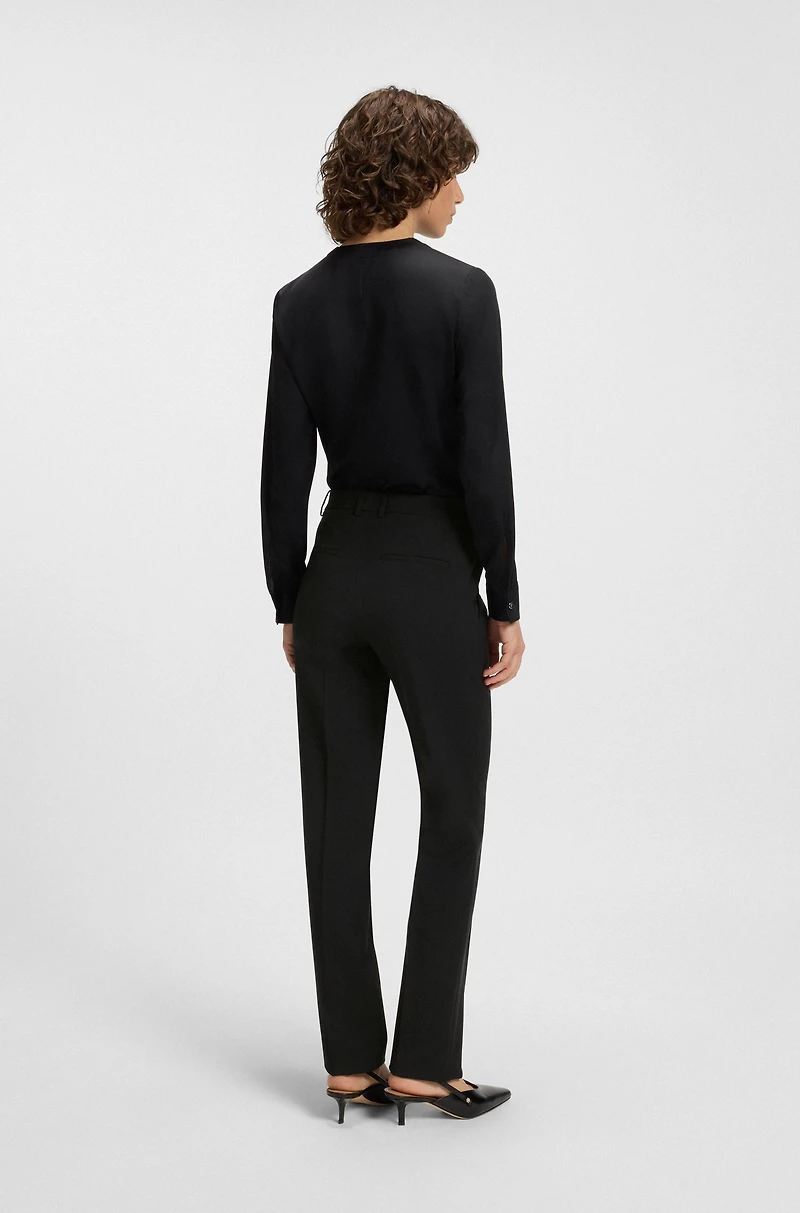 Straight-leg business pants virgin wool