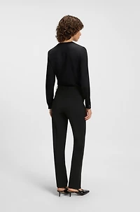 Straight-leg business pants virgin wool