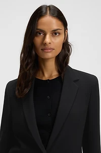 Regular-fit blazer crease-resistant crepe