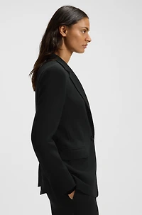 Regular-fit blazer crease-resistant crepe