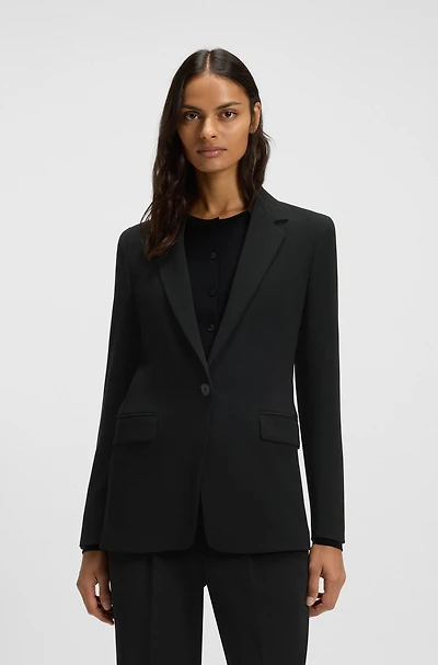 Regular-fit blazer crease-resistant crepe