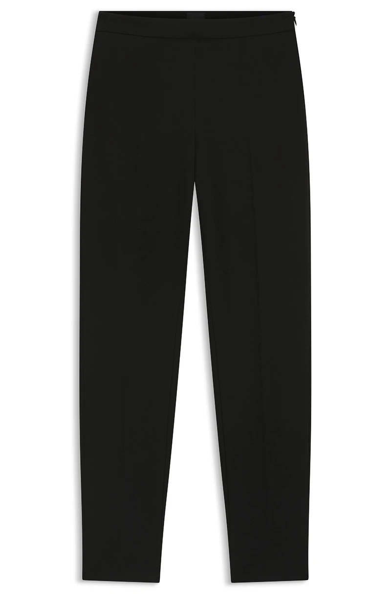 Regular-fit trousers stretch fabric with tapered leg