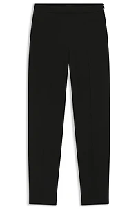 Regular-fit trousers stretch fabric with tapered leg