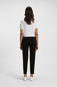Regular-fit trousers stretch fabric with tapered leg