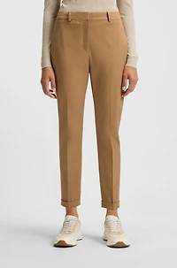 Regular-fit pants stretch-cotton satin